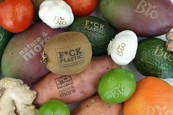 瓜果蔬菜表面激光打標(biāo)